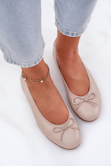 Zandkleurige dames ballerina's, "Taituriciejka P6800-04"