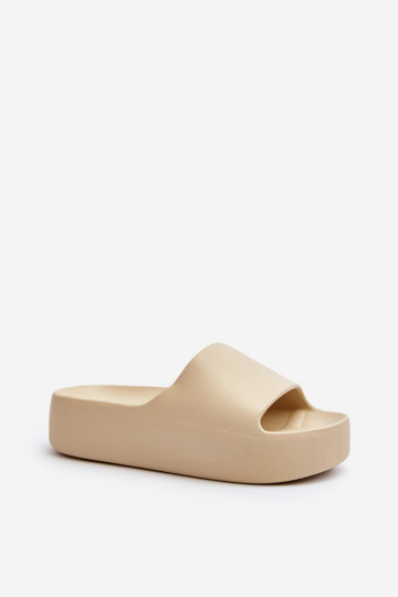 Dames Slippers Op dikke zool beige Oreithano 2