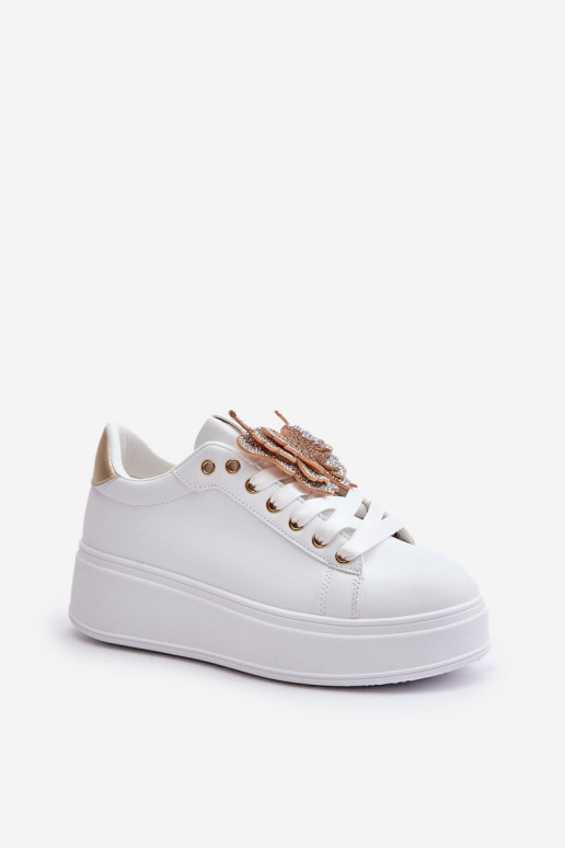 Sneakers model schoenen Dames met platform Z Vlindersm INit-gouden kleur Opritevia