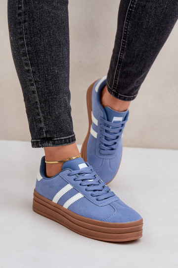 Sneakers model schoenen Dames met platform blauIn Egelia