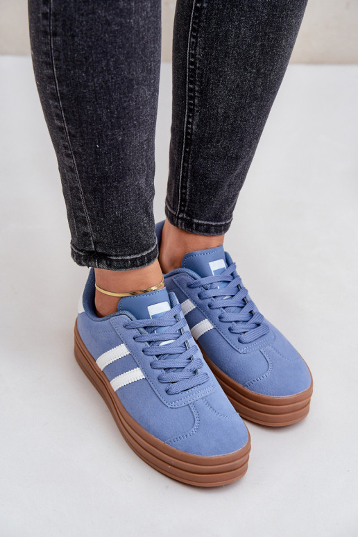 Sneakers model schoenen Dames met platform blauIn Egelia