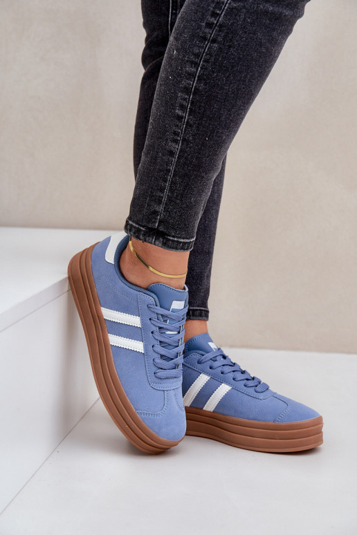 Sneakers model schoenen Dames met platform blauIn Egelia