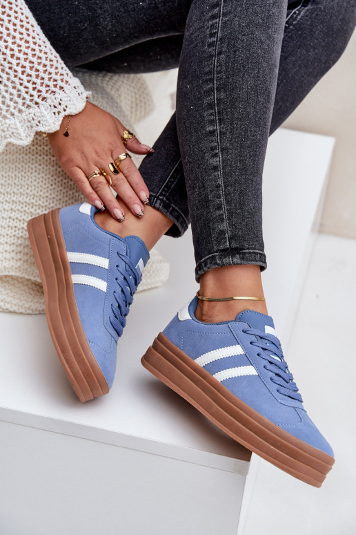 Sneakers model schoenen Dames met platform blauIn Egelia
