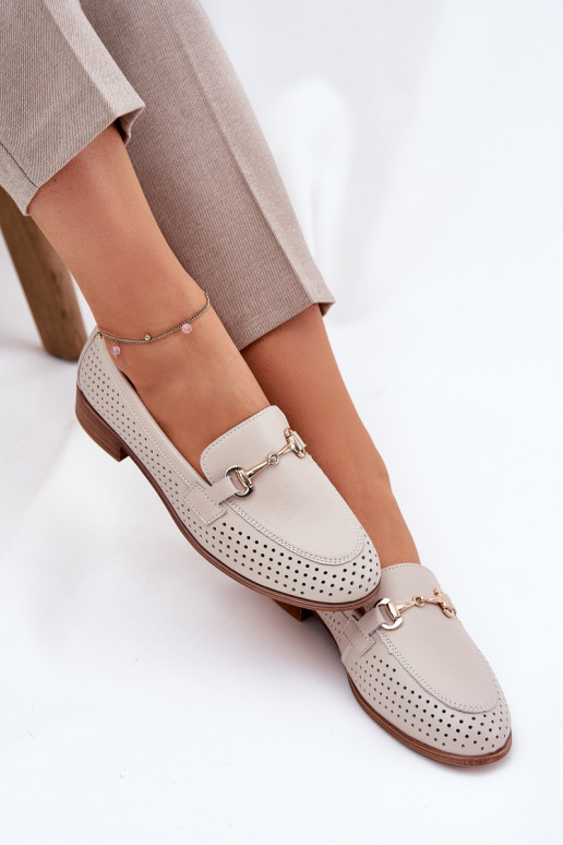 Moteriški smėlio spalvos odiniai...