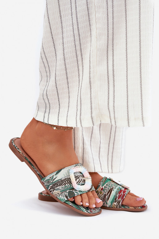 gelijk aan Damespantoffels versieren met gespen Verschillende kleuren Clariola