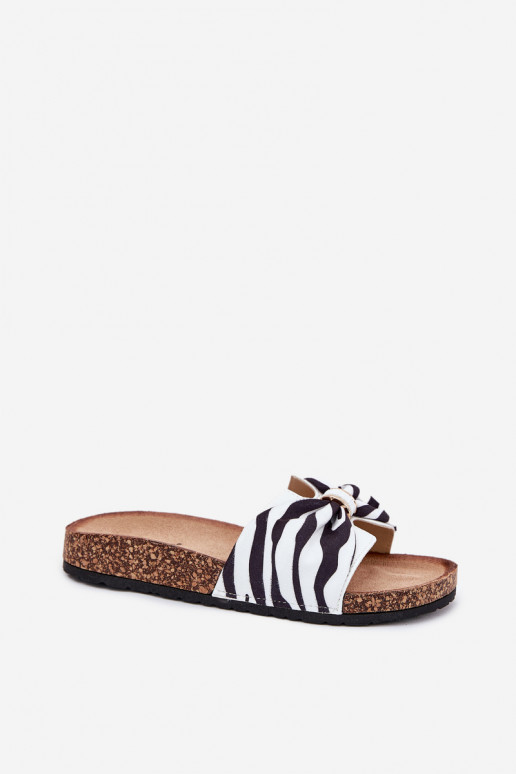 Damespantoffels met platform Zebra Mevuna