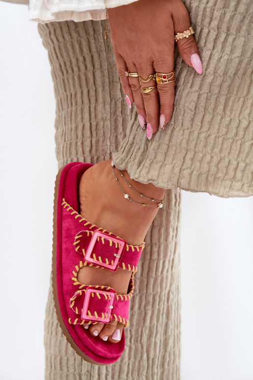 Damespantoffels met gespen I Ozdobnym Obszyciem roze Visley