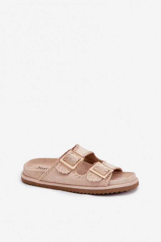Damespantoffels met gespen I Ozdobnym Obszyciem beige Visley Damespantoffels met gespen I Ozdobnym Obszyciem beige Visley