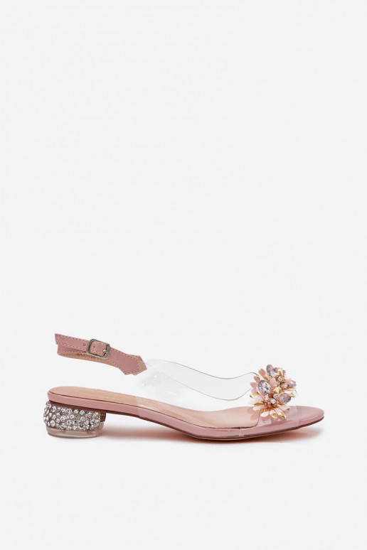 Perregimi sandalen Op een lage hak Met Decoratie D&A MR51-709 roze Perregimi sandalen Op een lage hak Met Decoratie D&A MR51-709 roze