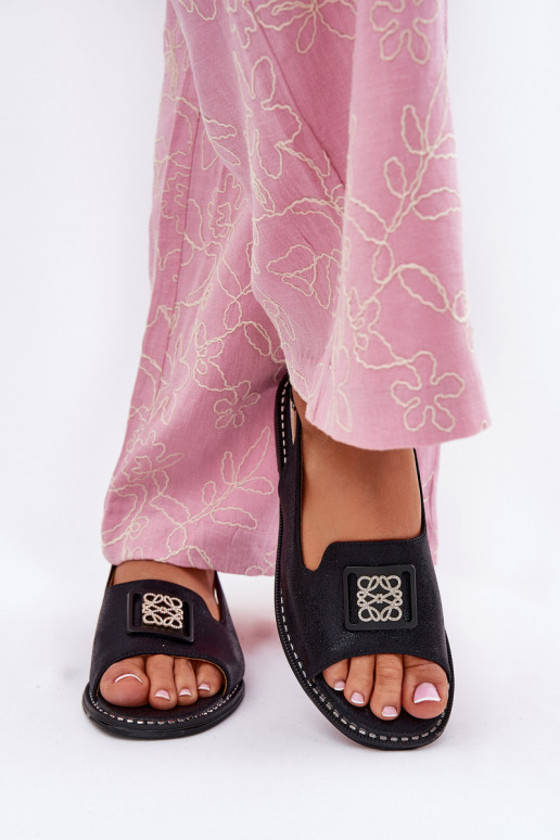 Elegante stijl Dames sandalen met brede hakken met ornamenten S.Barski KV51-082 zInart