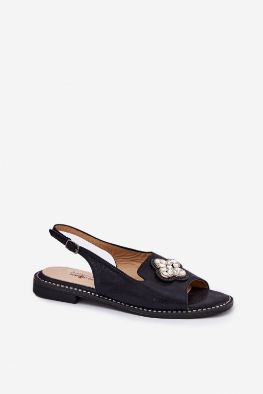 Dames sandalen met brede hakken Met sierlijk Detalem S.Barski KV51-080 zInart