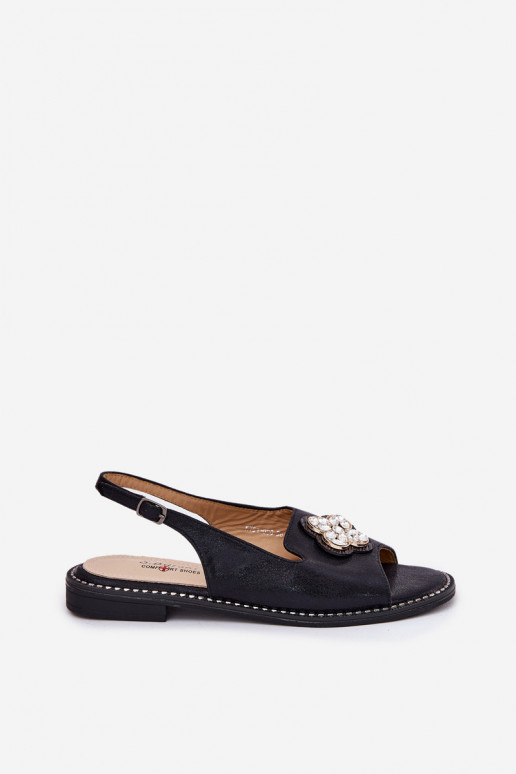 Dames sandalen met brede hakken Met sierlijk Detalem S.Barski KV51-080 zInart