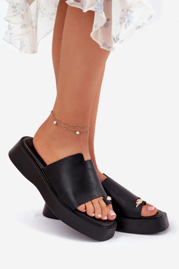 Damespantoffels met platform Met sierlijk Detalem zInart Linosea 2