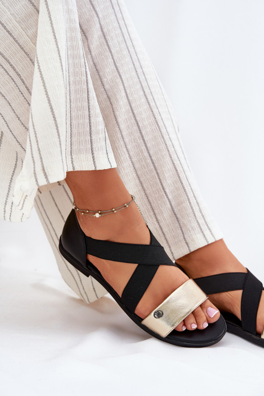 Sandalen voor dames Z Elastycznymi Paskami ZInart en-gouden kleur Het heeftrinea