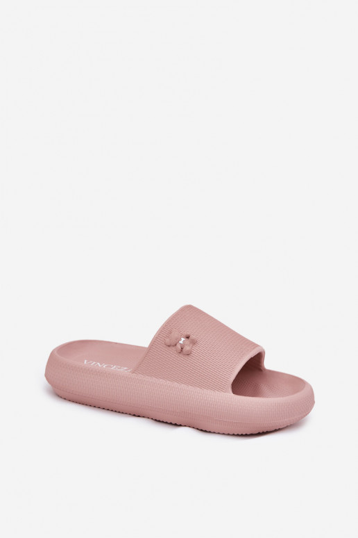 LichtgeInicht pantoffels Damespantoffels met platform Met Beer Vinceza 75210 roze