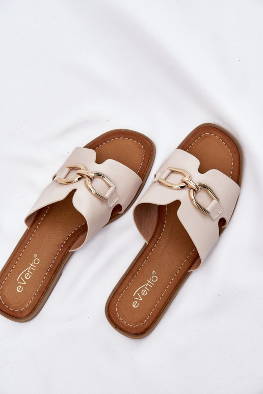 Slippers Dames plat Met sierlijk Detalem beige Amiresna Slippers Dames plat Met sierlijk Detalem beige Amiresna