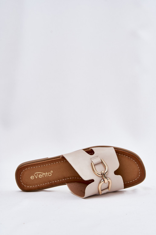 Slippers Dames plat Met sierlijk Detalem beige Amiresna Slippers Dames plat Met sierlijk Detalem beige Amiresna