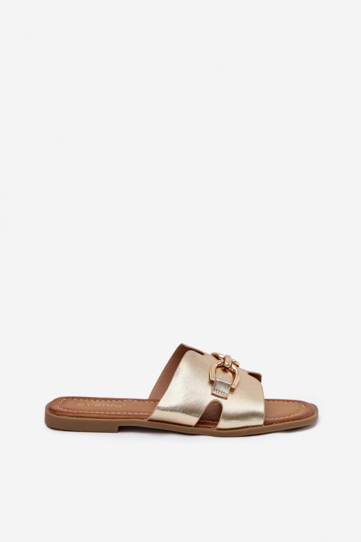 Slippers Dames plat Met sierlijk Detalem gouden kleur Amiresna Slippers Dames plat Met sierlijk Detalem gouden kleur Amiresna