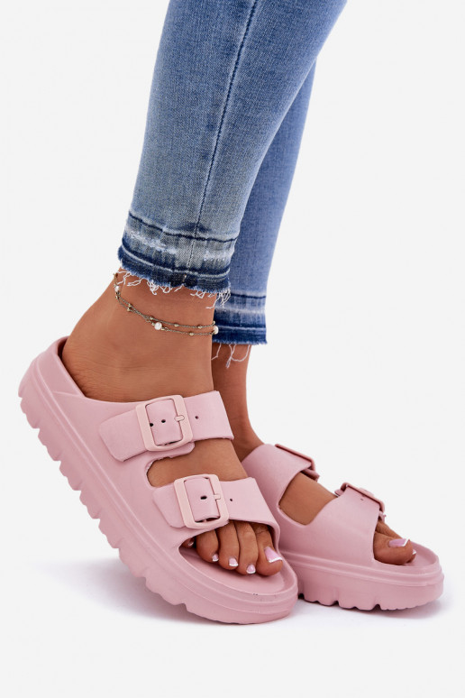 Damesschuimslippers met platform roze Melorea Damesschuimslippers met platform roze Melorea