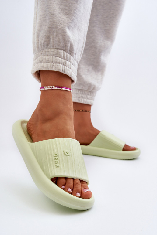 Slippers LichtgeInicht pantoffels Dames Eenvoudig groene kleur Fenicva