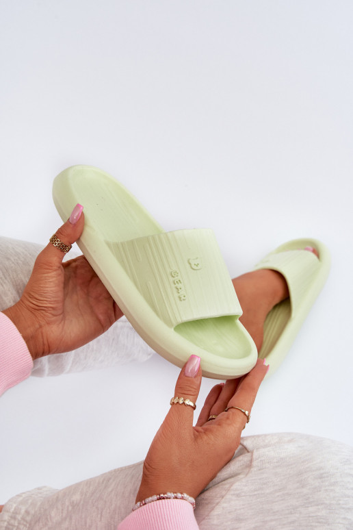 Slippers LichtgeInicht pantoffels Dames Eenvoudig groene kleur Fenicva