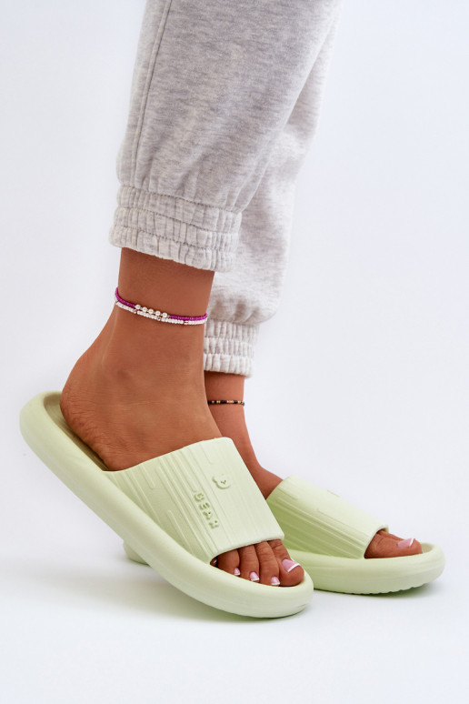 Slippers LichtgeInicht pantoffels Dames Eenvoudig groene kleur Fenicva