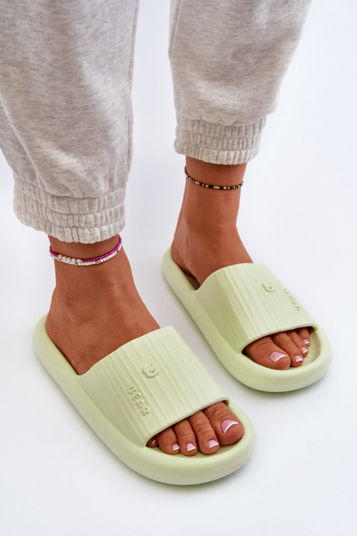 Slippers LichtgeInicht pantoffels Dames Eenvoudig groene kleur Fenicva