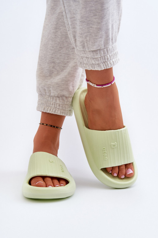 Slippers LichtgeInicht pantoffels Dames Eenvoudig groene kleur Fenicva