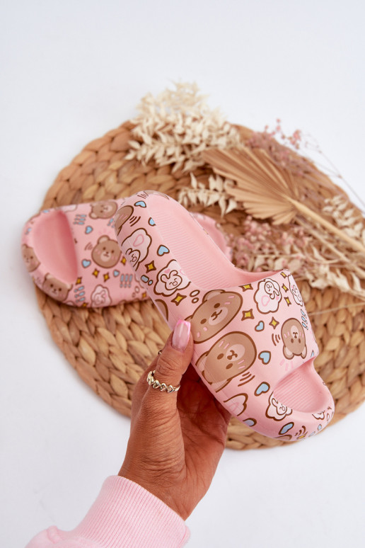 Kinderen LichtgeInicht pantoffels IN teddyberen roze Evitrapa Kinderen LichtgeInicht pantoffels IN teddyberen roze Evitrapa