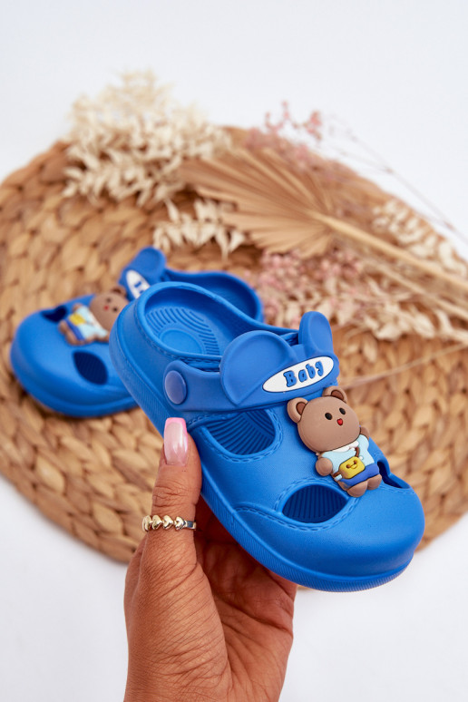 Slippers Kinderen LichtgeInicht pantoffels met ornamenten blauIn Opleja