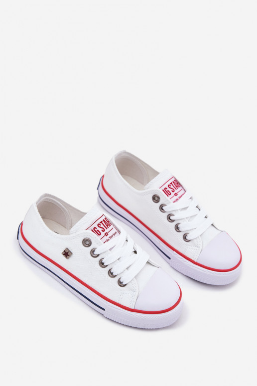 Klassieke vrijetijdsschoenen voor kinderen Big Star DD374160 witte kleur