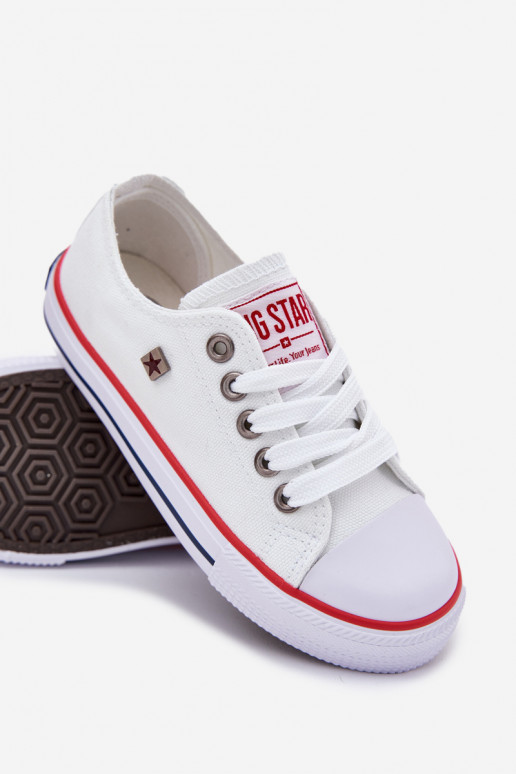 Klassieke vrijetijdsschoenen voor kinderen Big Star DD374160 witte kleur