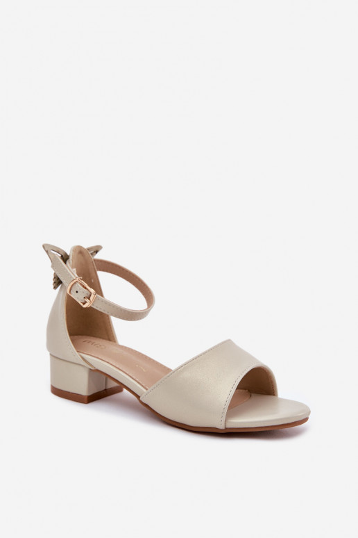 met glans sandalen Kinderen Op een lage hak gouden kleur Ainare met glans sandalen Kinderen Op een lage hak gouden kleur Ainare