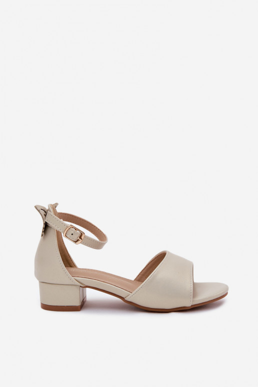 met glans sandalen Kinderen Op een lage hak gouden kleur Ainare met glans sandalen Kinderen Op een lage hak gouden kleur Ainare