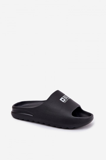 Zwarte herenpantoffels met logo, Big Star RR174A012