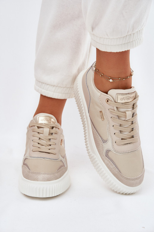 Leer Sneakers model schoenen Dames met platform beige Velarria