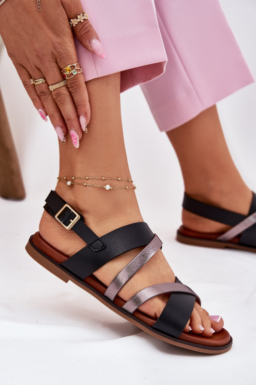 Dames sandalen met brede hakken Met Strepen Sergio Leone SK086H zInart