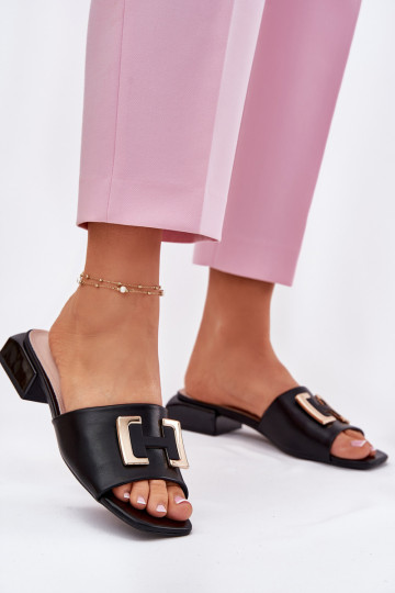 Elegante stijl Damespantoffels Op Klok Ze gouden kleurm Detalem Vinceza 62229 zInart 2