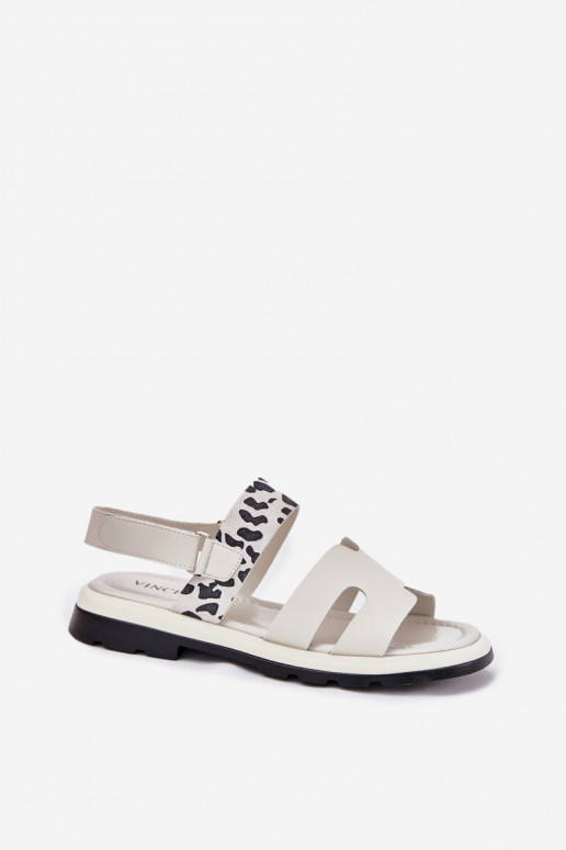 Dames sandalen Dames met brede hakken met luipaardbontpatronen Vinceza 66780 beige Dames sandalen Dames met brede hakken met luipaardbontpatronen Vinceza 66780 beige
