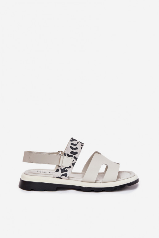 Dames sandalen Dames met brede hakken met luipaardbontpatronen Vinceza 66780 beige Dames sandalen Dames met brede hakken met luipaardbontpatronen Vinceza 66780 beige