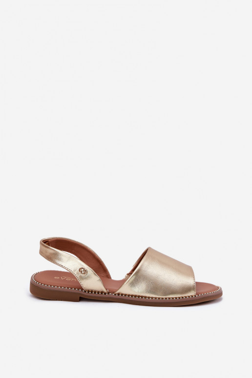 Dames sandalen met brede hakken Eko Leer gouden kleur Dereka Dames sandalen met brede hakken Eko Leer gouden kleur Dereka