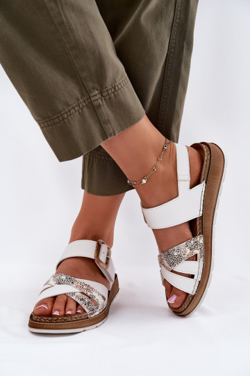 Witte dames schoenen met gespen, Inblu GS000056 2