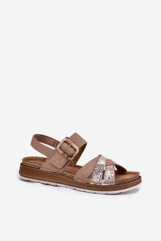 Dames sandalen met gespen Inblu GS000056 beige