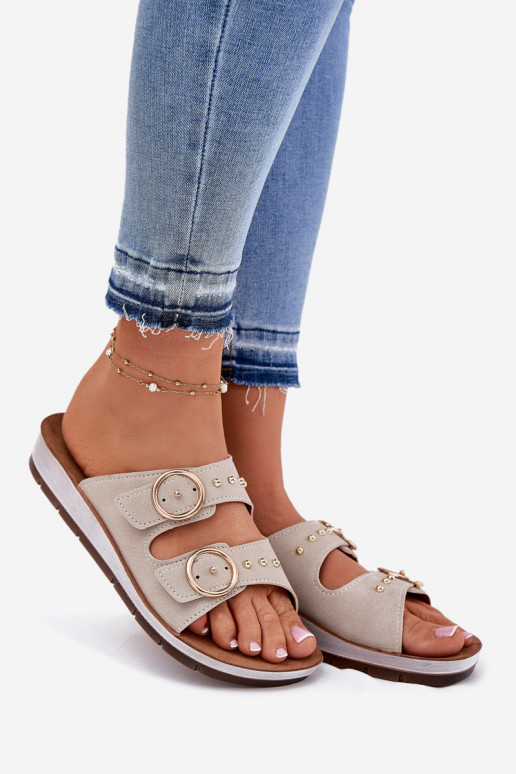 Comfortabele damespantoffels Inblu CP000054 beige