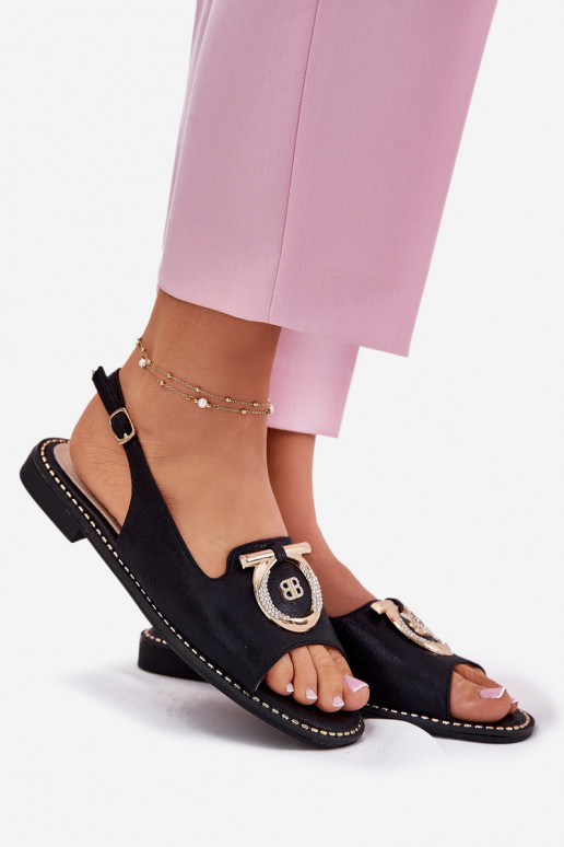 Elegante stijl sandalen met ornamenten met brede hakken S.Barski KV51-003 zInart Elegante stijl sandalen met ornamenten met brede hakken S.Barski KV51-003 zInart