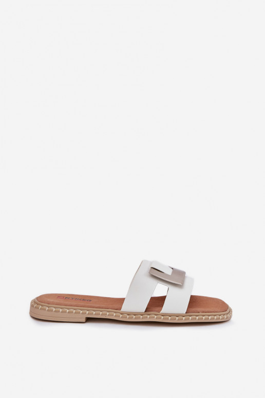 Slippers Dames plat Met sierlijk Detalem Artiker 56C1334 Initte kleur