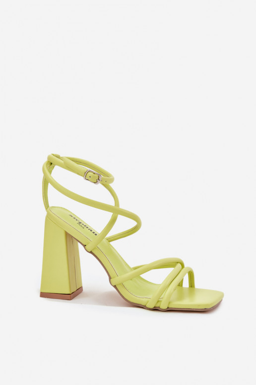 Damessandalen met hoge hakken Met Strepen Limoen Ciarilora Damessandalen met hoge hakken Met Strepen Limoen Ciarilora