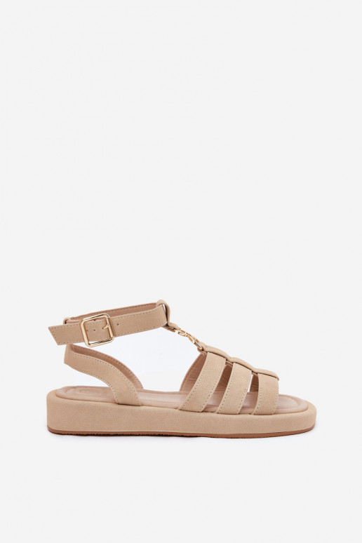 Dames sandalen met platform Ze gouden kleurm Detalem beige Kartia