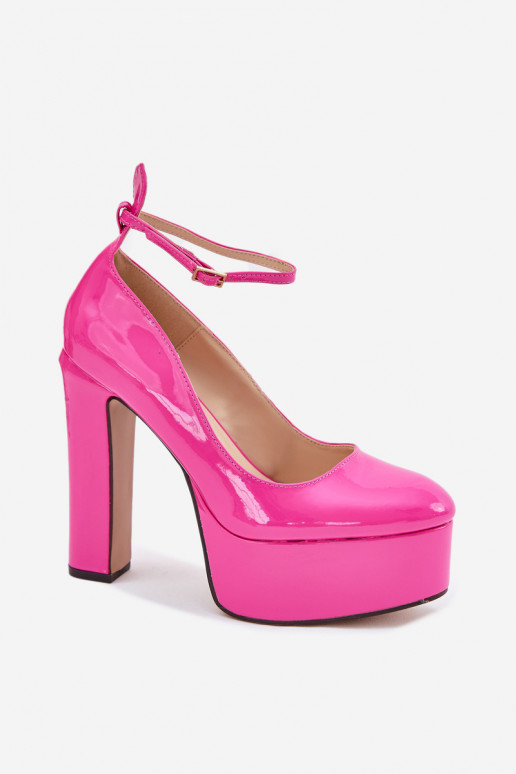 met lakeffect Schoenen Op de Hoge Post en platform roze Nianka
