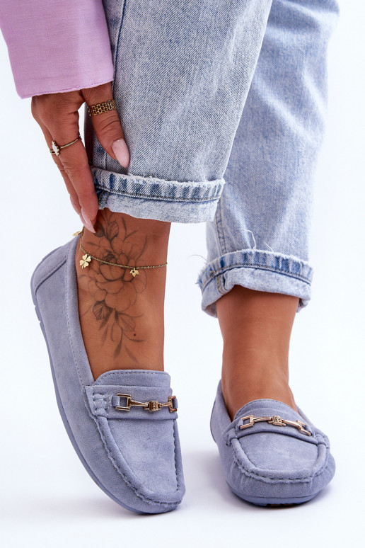Dames Klassieke suède loafers blauIn Corinell